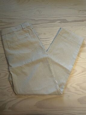 Banana Republic Sloane Slim Fit Stripe Pants in Cream